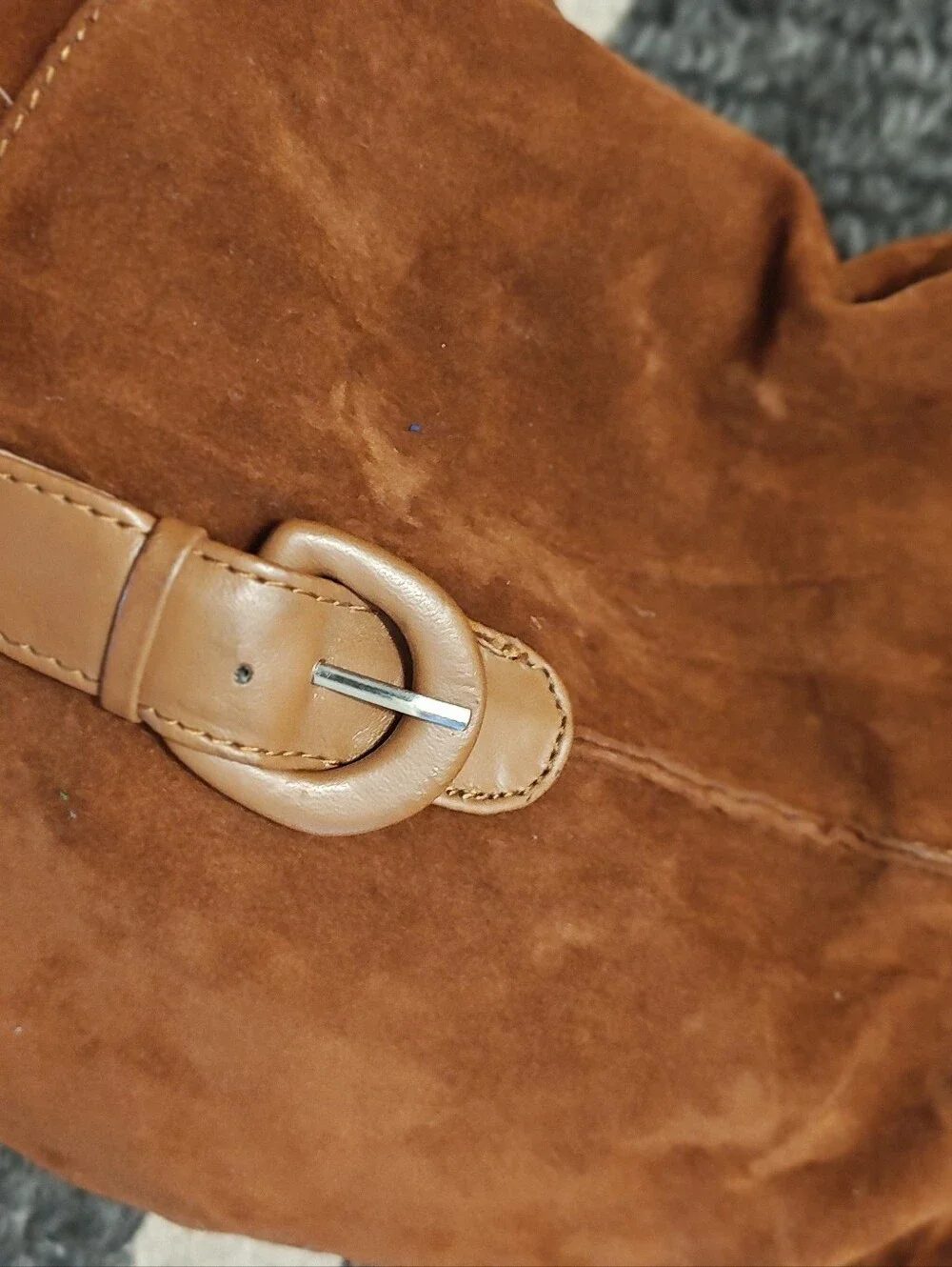 Women’s Brown Suede Knee-High Hidden Wedge Heel Boots